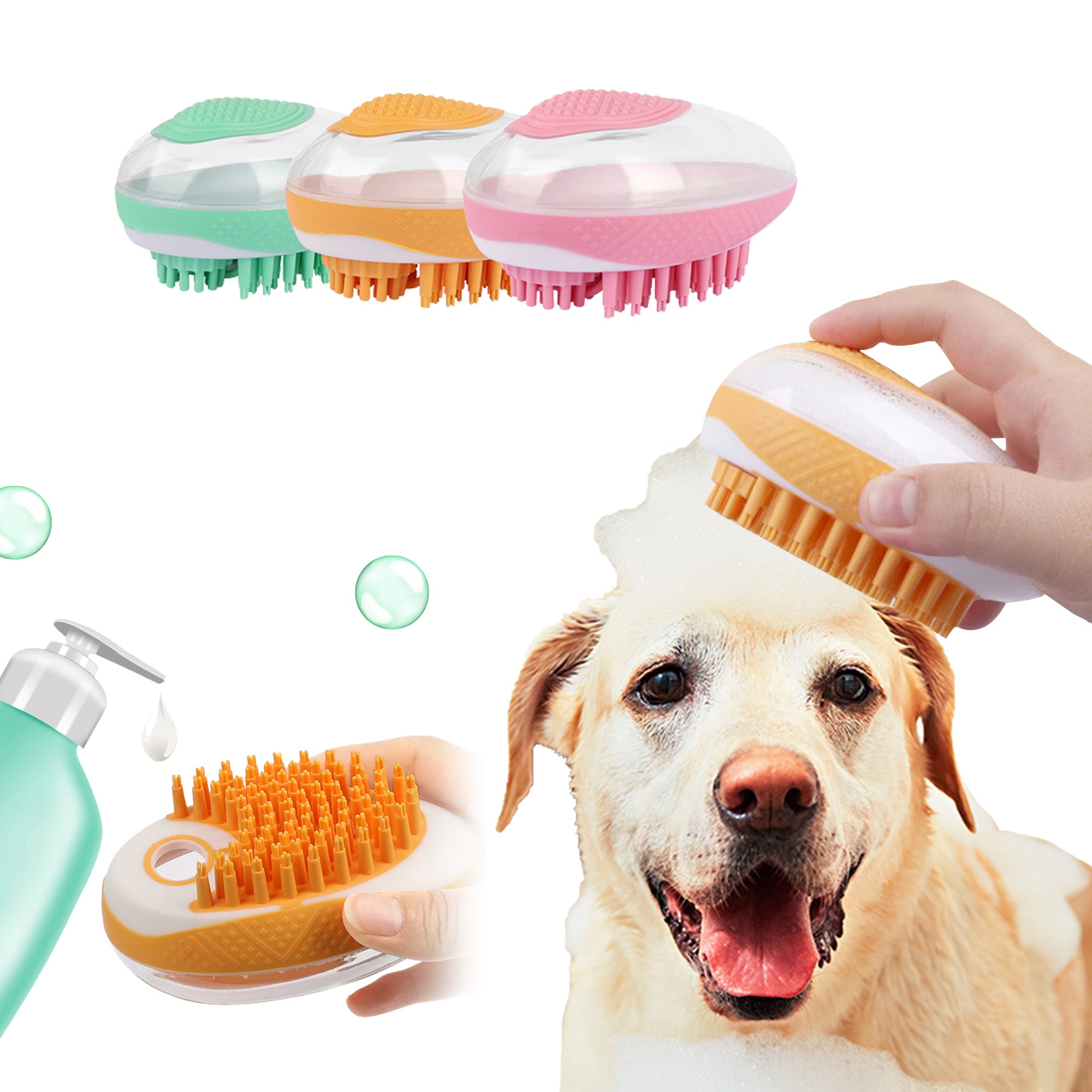 Dog Cat Bath Brush 2-in-1 Pet SPA Massage Comb - My Wellness Warehouse